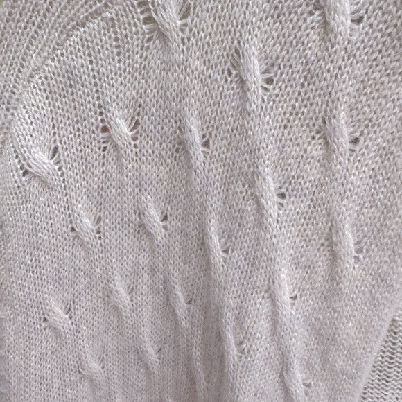 100% cashmere long cable knit duster cardigan sweater size L - Picture 6 of 9